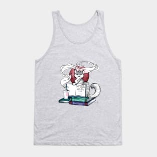 Book Club Kitty Tank Top